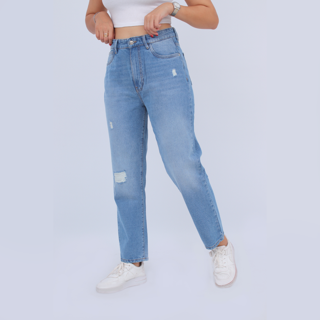 Jean Boyfriend Bleu Délavé